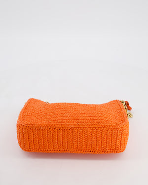 Prada Re-Edition 2005 Cross-body Bag in Orange Raffia with Gold Hardware RRP £1,780