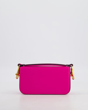 Valentino Small Locò Bag In Fuchsia Pink Calfskin Leather with Antique Gold Hardware
