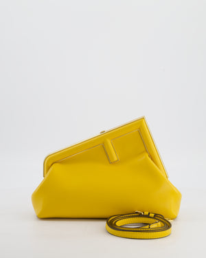 Fendi First Yellow Leather Bag with Cross Body Strap Gold Hardware