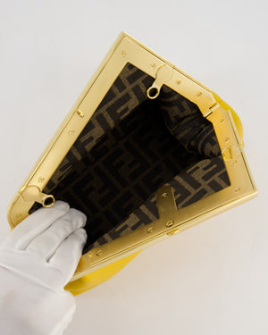 Fendi First Yellow Leather Bag with Cross Body Strap Gold Hardware