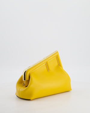 Fendi First Yellow Leather Bag with Cross Body Strap Gold Hardware