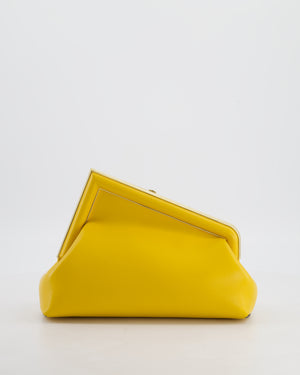 Fendi First Yellow Leather Bag with Cross Body Strap Gold Hardware