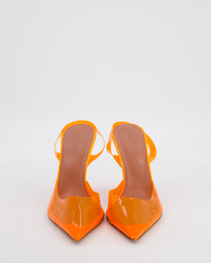 Amina Muaddi Orange Perspex Sling Back Heel Size EU 38