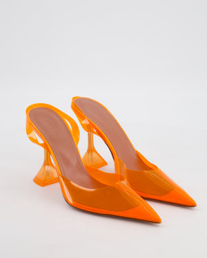 Amina Muaddi Orange Perspex Sling Back Heel Size EU 38