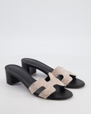Hermès Oasis Suede Sandals in Light Pink Size EU 38