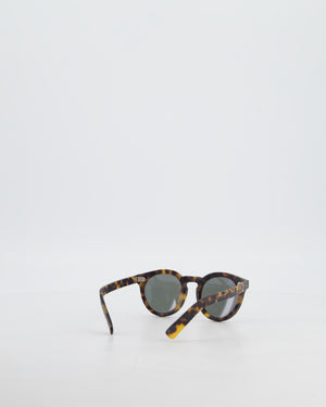 Illesteva Brown Tortoise Shell Leonardo Sunglasses with Reflective Lenses Detail