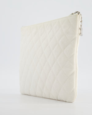 Chanel SS17 Coco Cuba White Pouch in Canvas with CC Logo