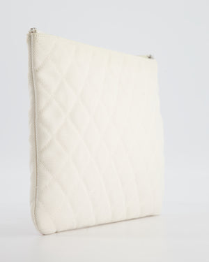 Chanel SS17 Coco Cuba White Pouch in Canvas with CC Logo