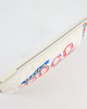 Chanel SS17 Coco Cuba White Pouch in Canvas with CC Logo