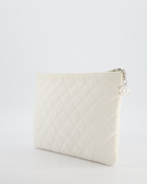 Chanel SS17 Coco Cuba White Pouch in Canvas with CC Logo