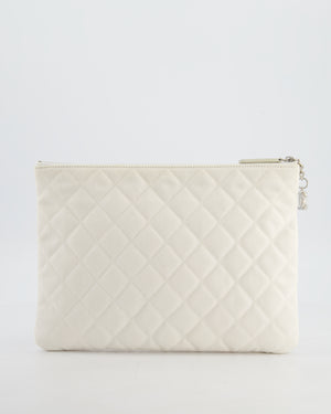 Chanel SS17 Coco Cuba White Pouch in Canvas with CC Logo