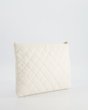 Chanel SS17 Coco Cuba White Pouch in Canvas with CC Logo