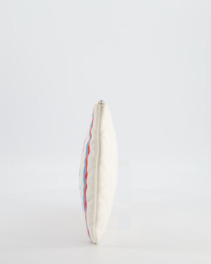 Chanel SS17 Coco Cuba White Pouch in Canvas with CC Logo