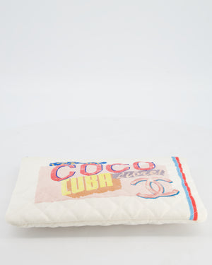 Chanel SS17 Coco Cuba White Pouch in Canvas with CC Logo