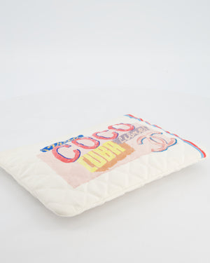 Chanel SS17 Coco Cuba White Pouch in Canvas with CC Logo