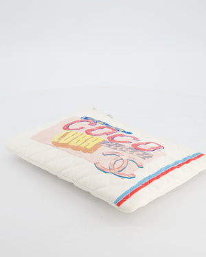 Chanel SS17 Coco Cuba White Pouch in Canvas with CC Logo