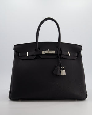 *RARE* Hermès Birkin 35 Retourne Bag in Noir Togo Leather with Palladium Hardware