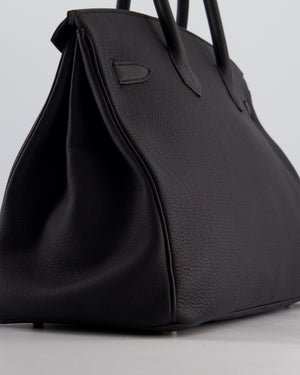 *RARE* Hermès Birkin 35 Retourne Bag in Noir Togo Leather with Palladium Hardware