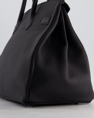 *RARE* Hermès Birkin 35 Retourne Bag in Noir Togo Leather with Palladium Hardware