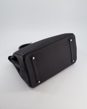 *RARE* Hermès Birkin 35 Retourne Bag in Noir Togo Leather with Palladium Hardware