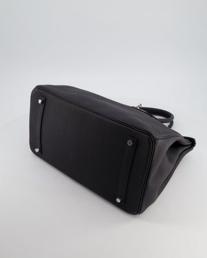 *RARE* Hermès Birkin 35 Retourne Bag in Noir Togo Leather with Palladium Hardware
