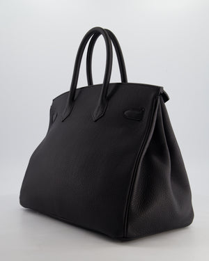 *RARE* Hermès Birkin 35 Retourne Bag in Noir Togo Leather with Palladium Hardware