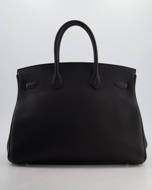 *RARE* Hermès Birkin 35 Retourne Bag in Noir Togo Leather with Palladium Hardware