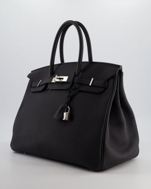 *RARE* Hermès Birkin 35 Retourne Bag in Noir Togo Leather with Palladium Hardware
