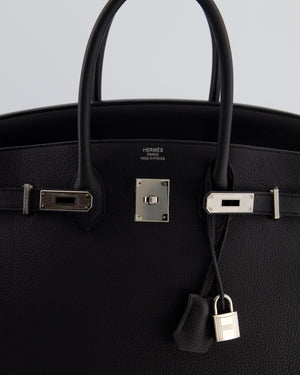*RARE* Hermès Birkin 35 Retourne Bag in Noir Togo Leather with Palladium Hardware