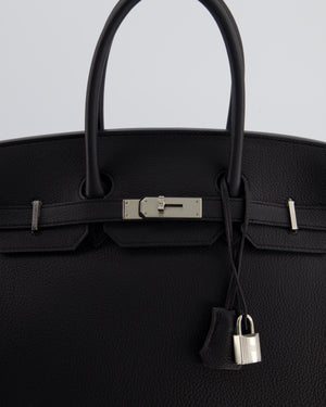 *RARE* Hermès Birkin 35 Retourne Bag in Noir Togo Leather with Palladium Hardware