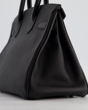 Hermès Birkin 30 Retourne Bag in Noir Togo Leather with Gold Hardware