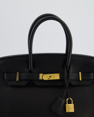 Hermès Birkin 30 Retourne Bag in Noir Togo Leather with Gold Hardware