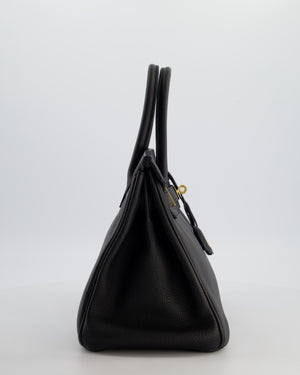 Hermès Birkin 30 Retourne Bag in Noir Togo Leather with Gold Hardware