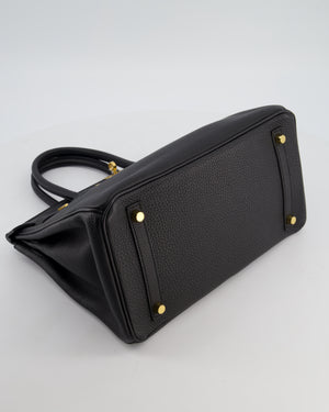 Hermès Birkin 30 Retourne Bag in Noir Togo Leather with Gold Hardware