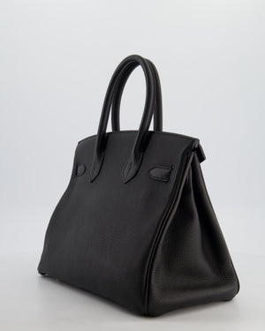 Hermès Birkin 30 Retourne Bag in Noir Togo Leather with Gold Hardware