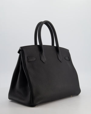 Hermès Birkin 30 Retourne Bag in Noir Togo Leather with Gold Hardware