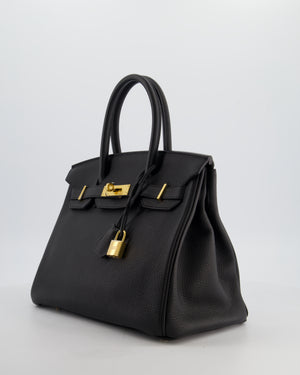 Hermès Birkin 30 Retourne Bag in Noir Togo Leather with Gold Hardware