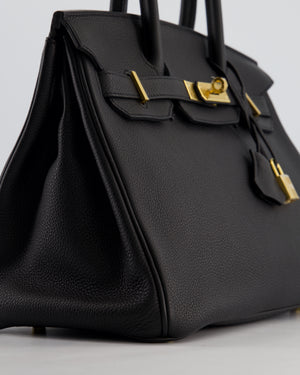 Hermès Birkin 30 Retourne Bag in Noir Togo Leather with Gold Hardware
