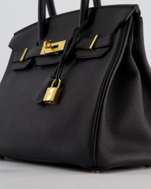 Hermès Birkin 30 Retourne Bag in Noir Togo Leather with Gold Hardware