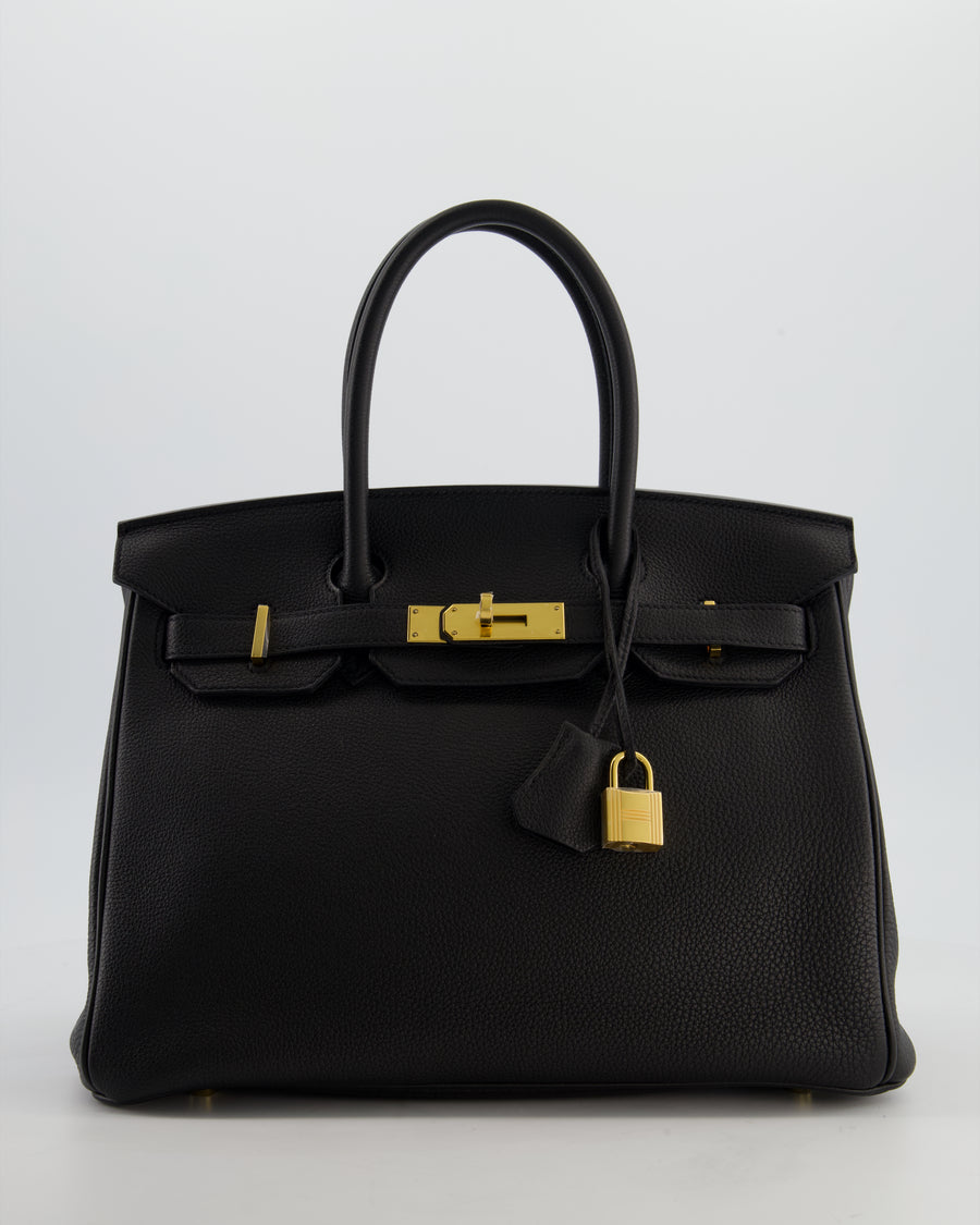 Hermès Birkin 30 Retourne Bag in Noir Togo Leather with Gold Hardware