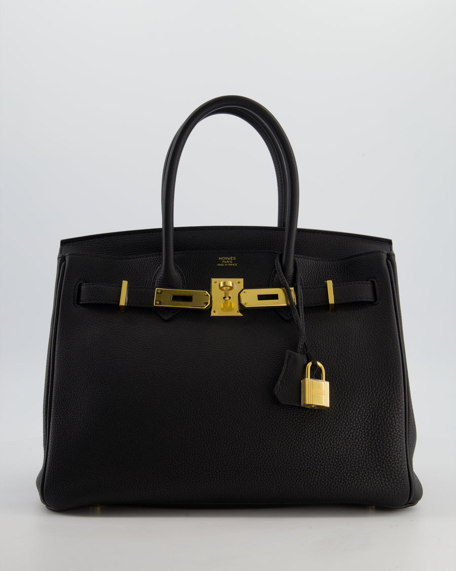 Hermès Birkin 30 Retourne Bag in Noir Togo Leather with Gold Hardware