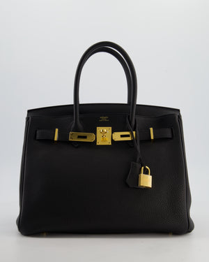 Hermès Birkin 30 Retourne Bag in Noir Togo Leather with Gold Hardware