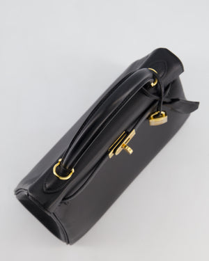 *RARE* Hermès Kelly 25 Retourne Bag in Noir Box Calf Leather with Gold Hardware