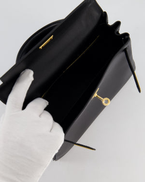 *RARE* Hermès Kelly 25 Retourne Bag in Noir Box Calf Leather with Gold Hardware