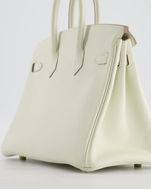 *RARE* Hermès Birkin 25 Retourne Bag in Mushroom Togo Leather with Gold Hardware