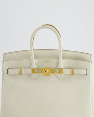 *RARE* Hermès Birkin 25 Retourne Bag in Mushroom Togo Leather with Gold Hardware