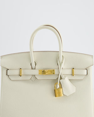 *RARE* Hermès Birkin 25 Retourne Bag in Mushroom Togo Leather with Gold Hardware