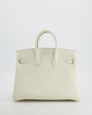 *RARE* Hermès Birkin 25 Retourne Bag in Mushroom Togo Leather with Gold Hardware