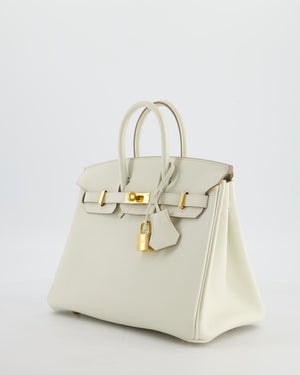 *RARE* Hermès Birkin 25 Retourne Bag in Mushroom Togo Leather with Gold Hardware