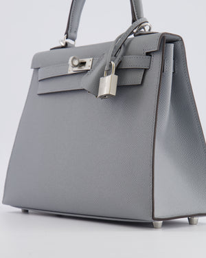 Hermès Kelly 25 Sellier Bag in Gris Pantin Epsom Leather with Palladium Hardware